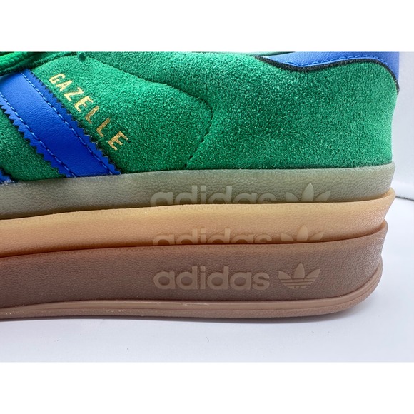 Adidas Gazelle Bold Stackform Platform Green Blue Suede Shoes Women's - Picture 5 of 11